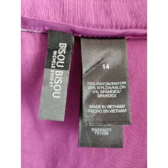 Bisou Bisou Stretch Purple Full Zip Front Stretch Skirt Sz.14 - Picture 6 of 9